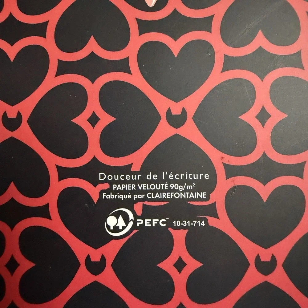 Clairefontaine A4 Spiral Notebook Ruled Paper College Writing‎ Pad Hearts Birds